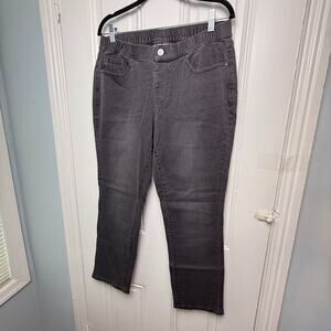 Belle by Kim Gravel TripleLuxe Denim Straight Jeans Womens 14P Grey Wash NWOT